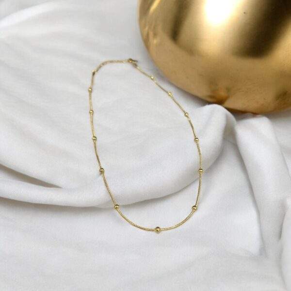 classy gold pearl Necklace - gold, Edelstahl