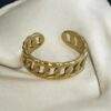 simple style chain Ring gold - Edelstahl, verstellbar