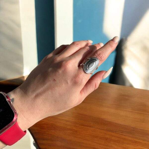 Desert Silver Ring, silber - Edelstahl, verstellbar - Image 2