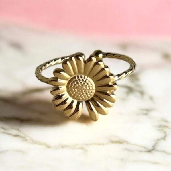 Sunbeam Ring gold - Edelstahl, verstellbar