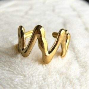 Energy Flow Ring gold - Edelstahl, verstellbar