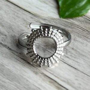 Radiant Halo Ring silber - Edelstahl, verstellbar