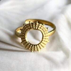 Radiant Halo Ring gold - Edelstahl, verstellbar
