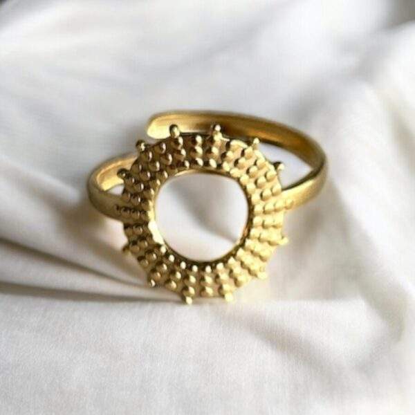 Radiant Halo Ring gold - Edelstahl, verstellbar