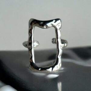 Silver Frame Ring silber - Edelstahl, verstellbar