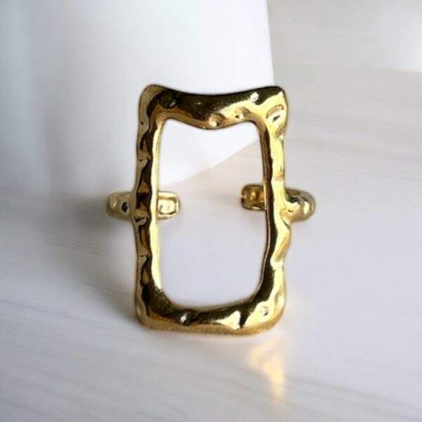 Golden Frame Ring gold - Edelstahl, verstellbar