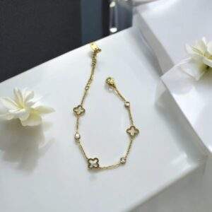 Luxe Clover Armband - gold, Edelstahl