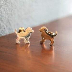 Hunde Ohrringe - rosegold, Edelstahl