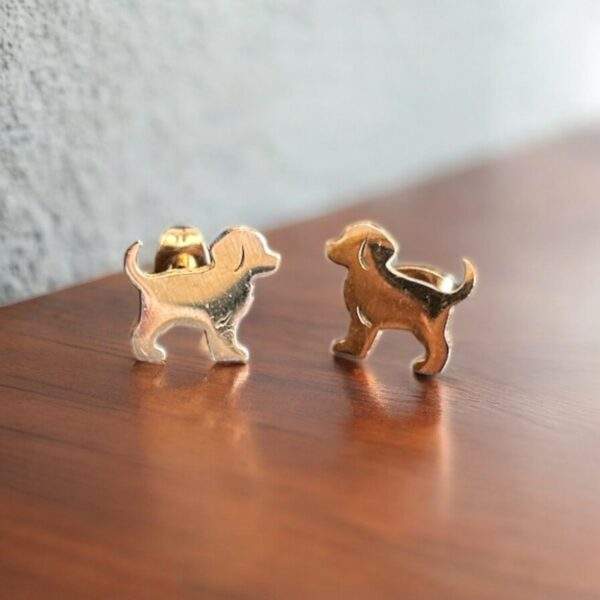 Hunde Ohrringe - rosegold, Edelstahl