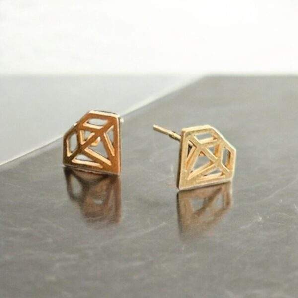 Diamond Ohrstecker - gold, Edelstahl