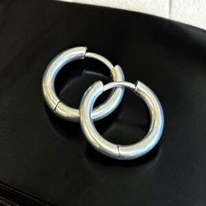 small Creoles - silber, Edelstahl (17mm)