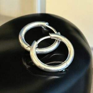 Creoles - silber, Edelstahl (19mm)