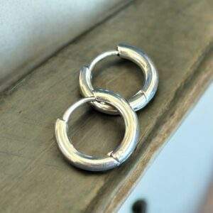 small Creoles - silber, Edelstahl (15mm)