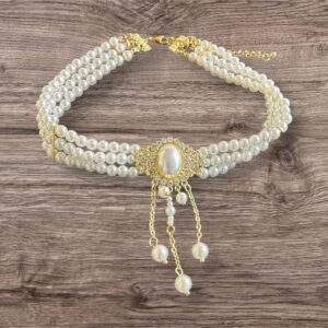 Royal Pearl Choker gold - Edelstahl, Wasserfest