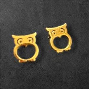 Eulen Ohrstecker gold - Edelstahl, Wasserfest