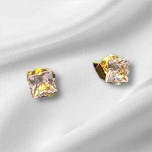 Elegant Crystal Square Ohrstecker gold- Edelstahl, Wasserfest