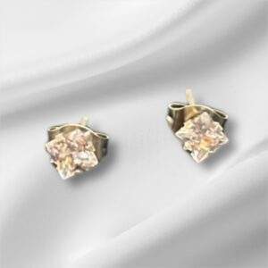 Petite Crystal Square Ohrstecker silber - Edelstahl, Wasserfest