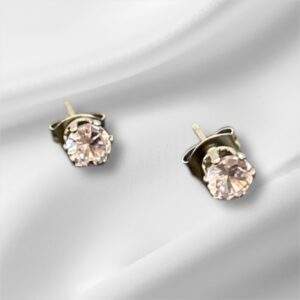 Elegant Crystal Round Ohrstecker silber - Edelstahl, Wasserfest