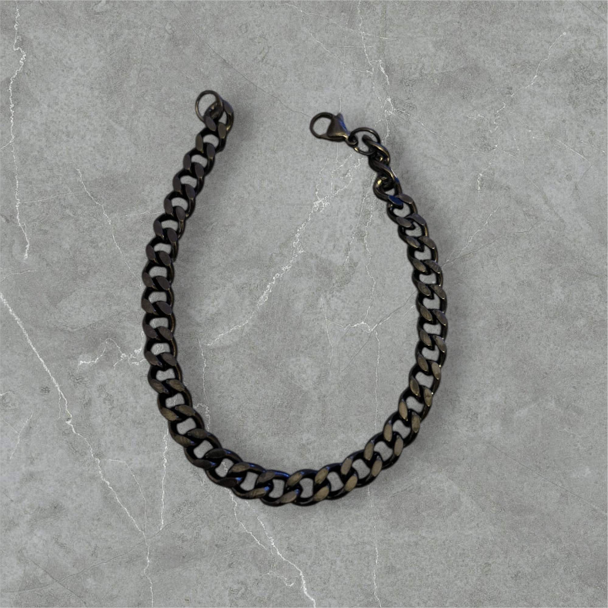 simple Chain Armband schwarz - Edelstahl, Wasserfest