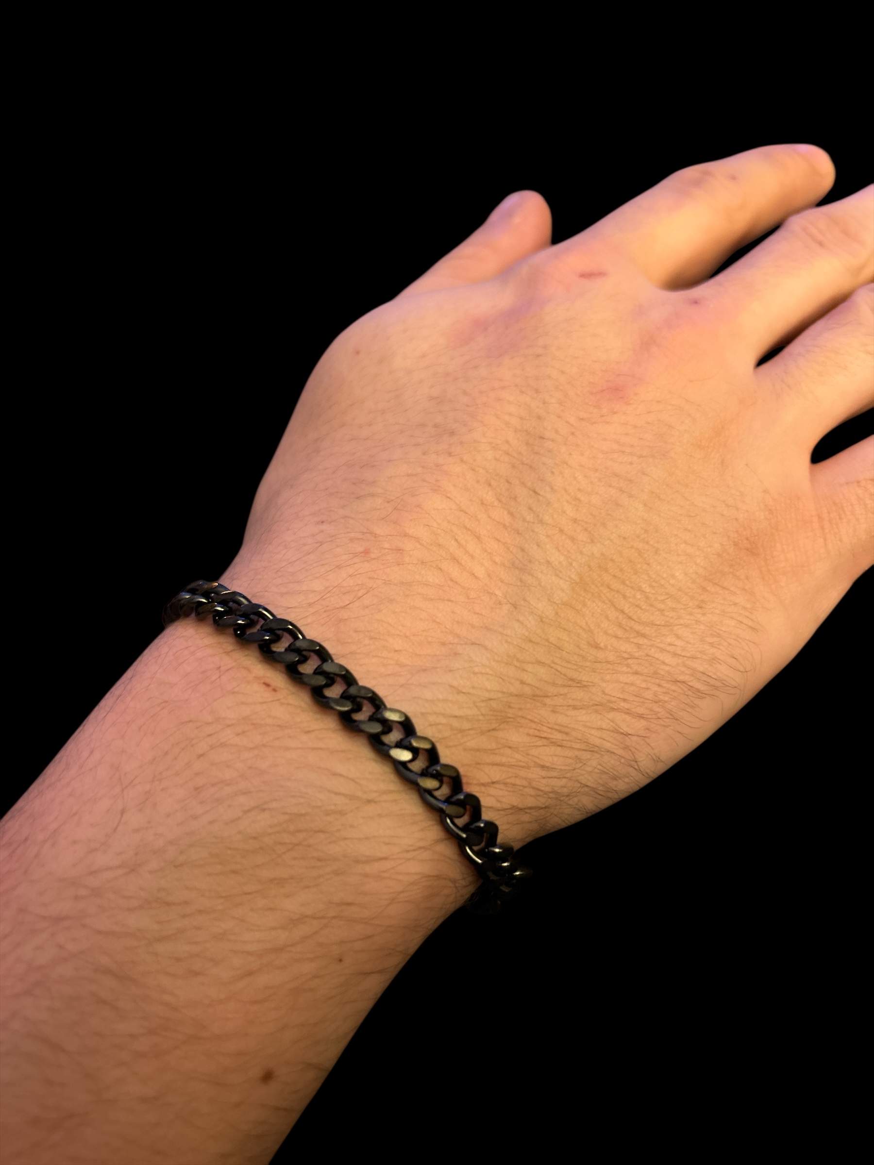 simple Chain Armband schwarz - Edelstahl, Wasserfest - Image 2