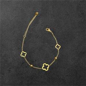 Serenity Clover Armband gold - Edelstahl, Wasserfest