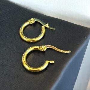 shiny small Creoles - gold, Edelstahl (15mm)