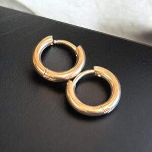 small Creoles - rosegold, Edelstahl (15mm)