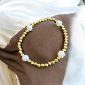 Gold & Pearly Armband - gold, Edelstahl