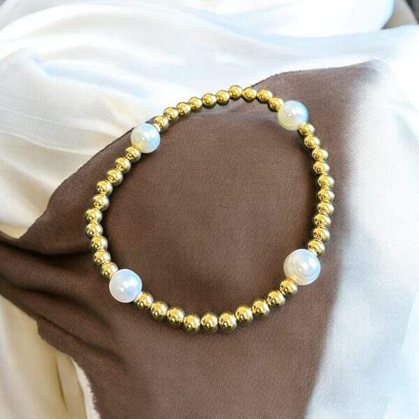 Gold & Pearly Armband - gold, Edelstahl