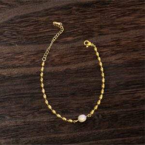 Pearl Whisper Armband gold - Edelstahl, Wasserfest