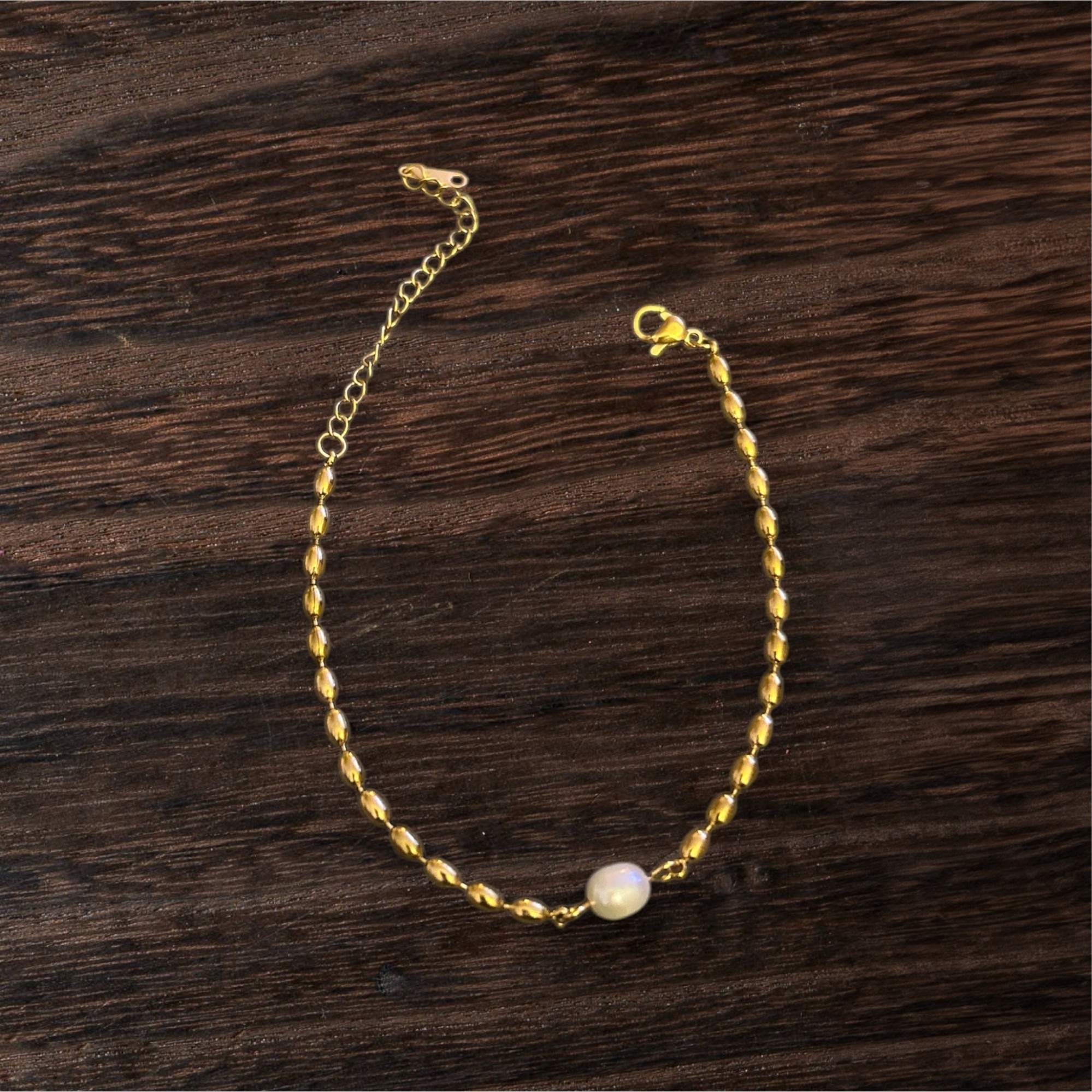 Pearl Whisper Armband gold - Edelstahl, Wasserfest