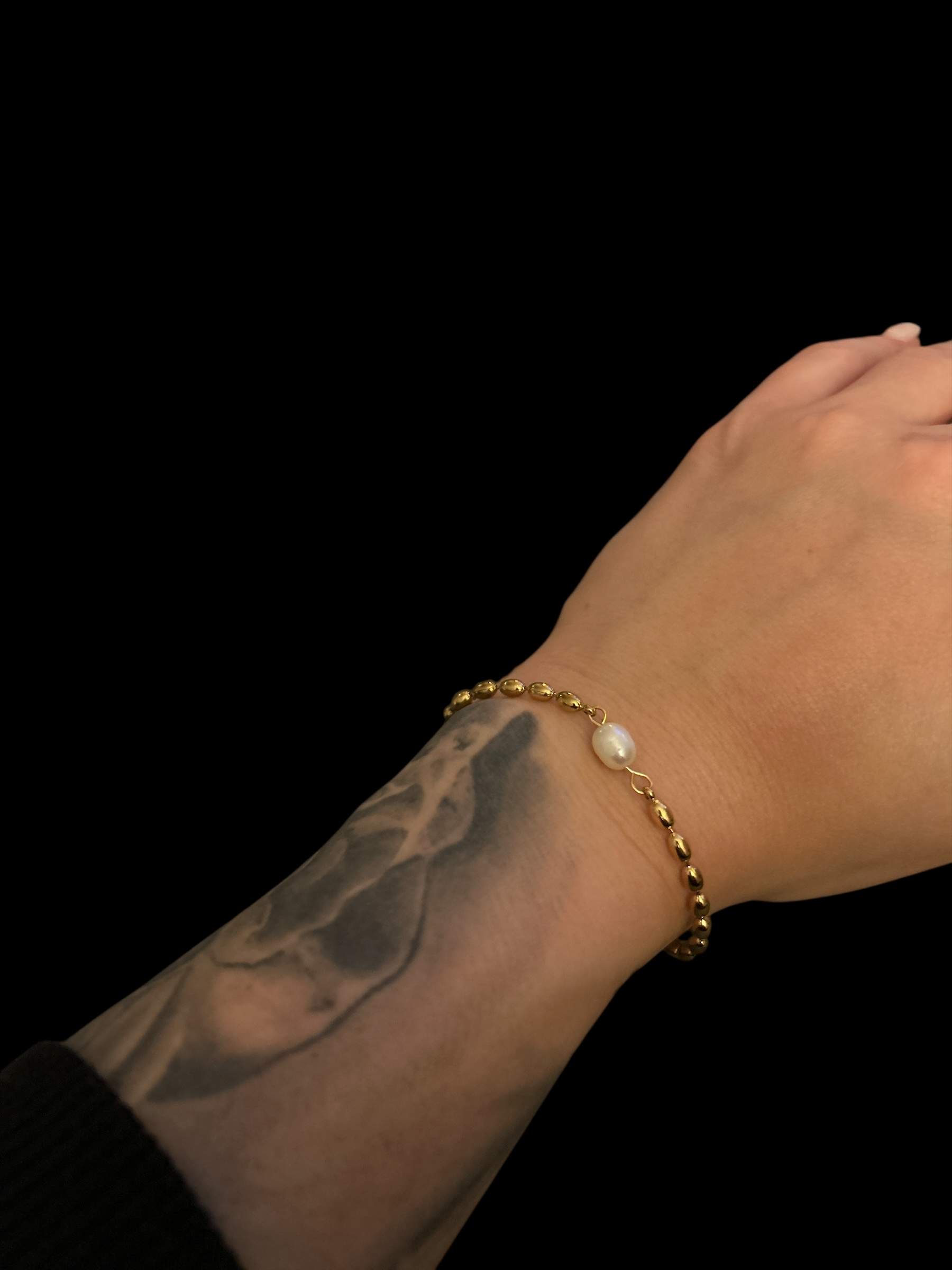 Pearl Whisper Armband gold - Edelstahl, Wasserfest - Image 2