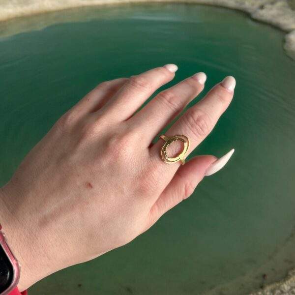 Orbit Lines Ring gold - Edelstahl, verstellbar - Image 2