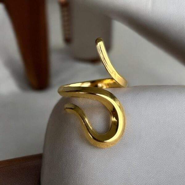 Free Flow Ring gold - Edelstahl, verstellbar