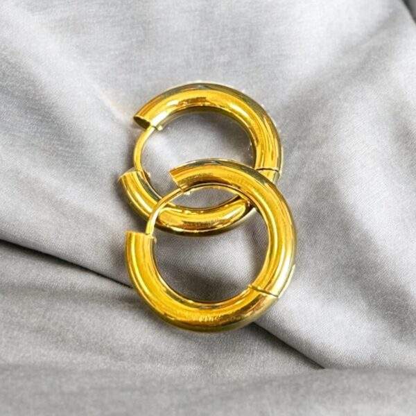Creoles - gold, Edelstahl (21mm)