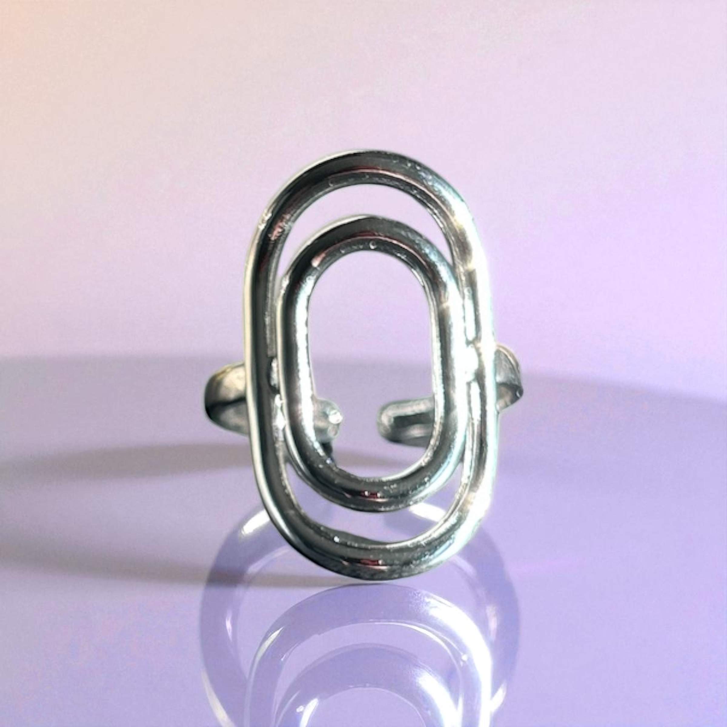 Silver Portal Ring silber - Größenverstellbar, Edelstahl, Wasserfest