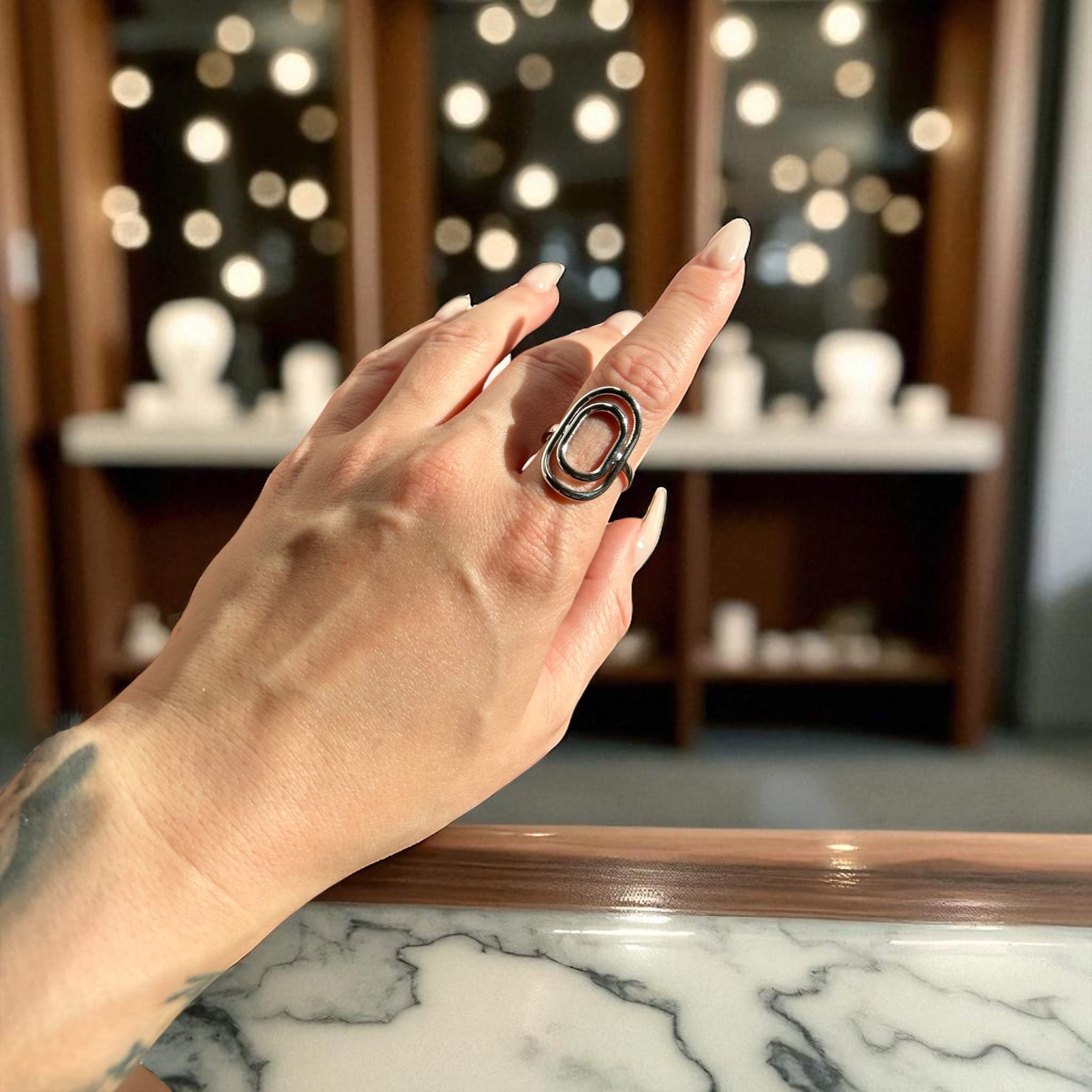 Silver Portal Ring silber - Größenverstellbar, Edelstahl, Wasserfest - Image 2