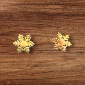 Golden Snowflake Ohrstecker gold - Edelstahl, Wasserfest