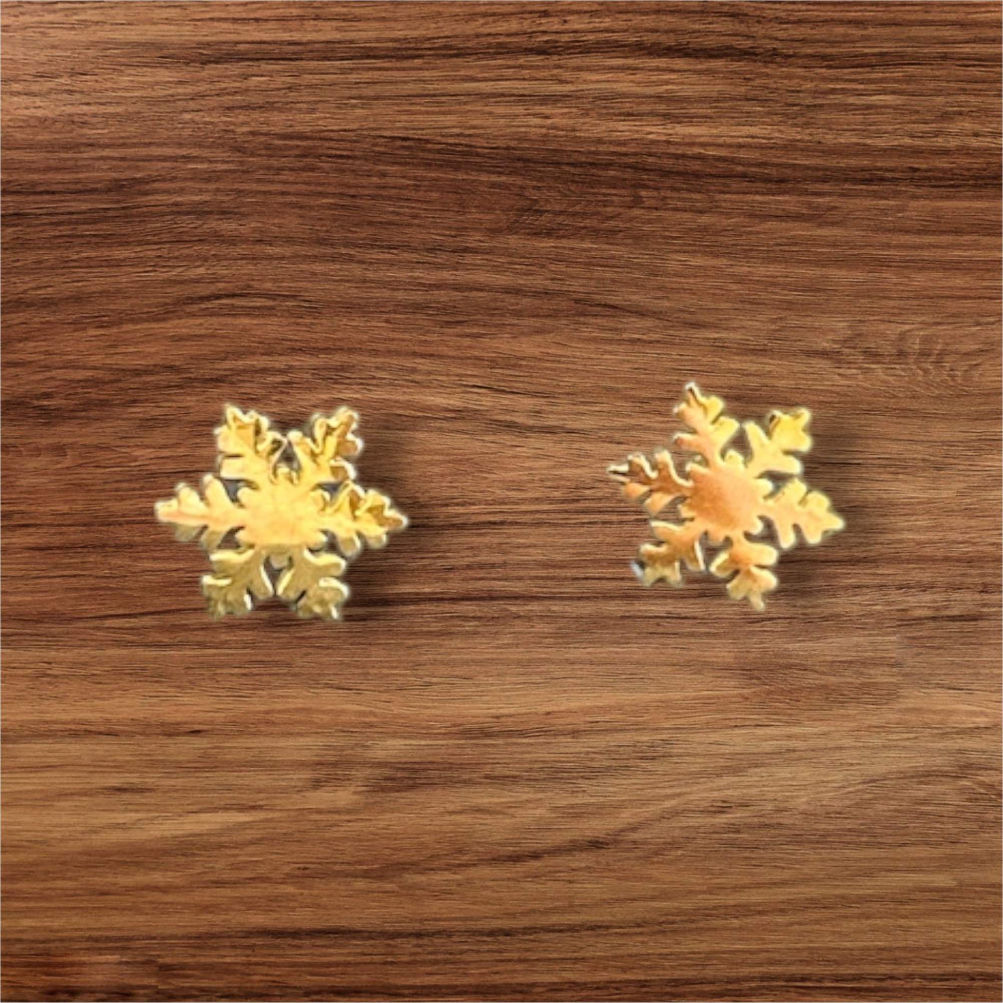 Golden Snowflake Ohrstecker gold - Edelstahl, Wasserfest