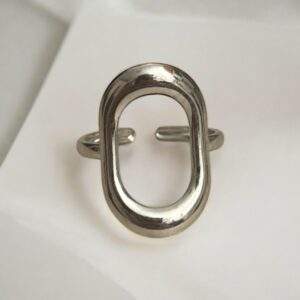 Daring Curve Ring silber - Edelstahl, verstellbar