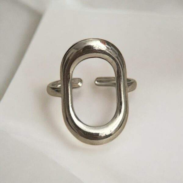 Daring Curve Ring silber - Edelstahl, verstellbar