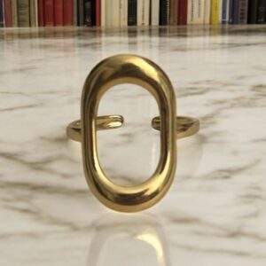 Daring Curve Ring gold - Edelstahl, verstellbar