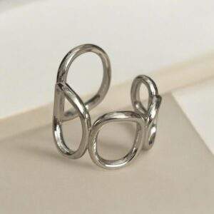 Sculpted Aura Ring silber - Edelstahl, verstellbar
