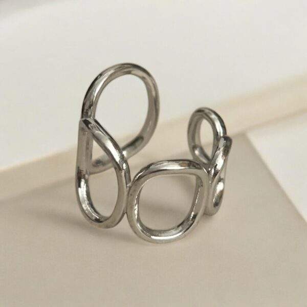 Sculpted Aura Ring silber - Edelstahl, verstellbar
