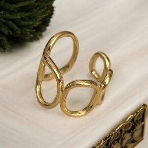 Sculpted Aura Ring gold - Edelstahl, verstellbar