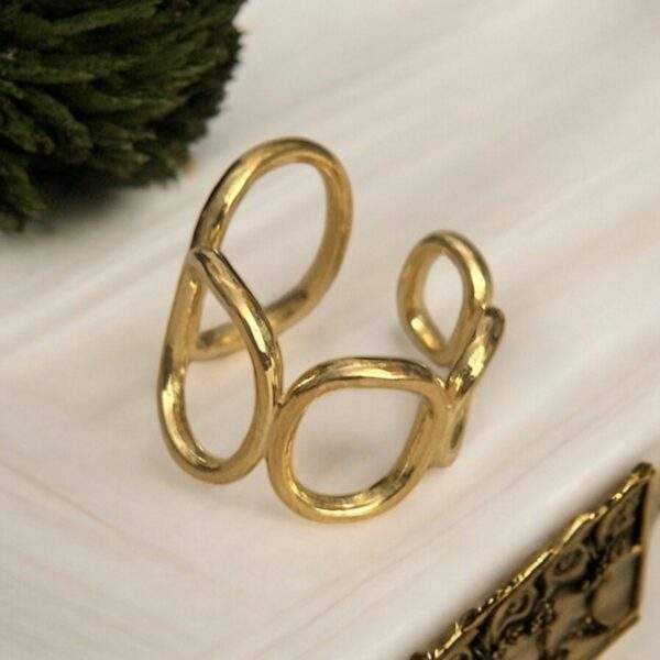 Sculpted Aura Ring gold - Edelstahl, verstellbar