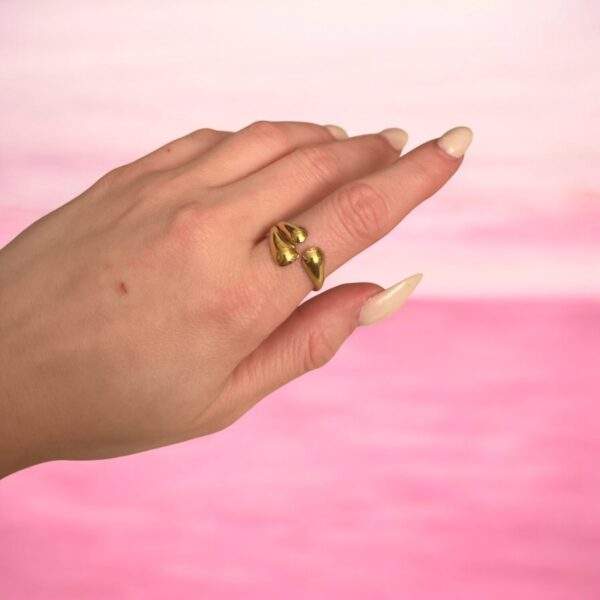 Urban Tide Ring gold - Edelstahl, verstellbar - Image 2