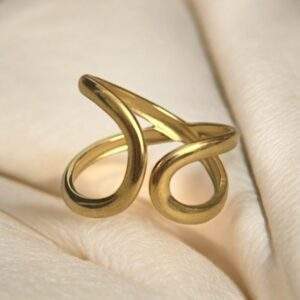 Fluid Aura Ring gold - Edelstahl, verstellbar