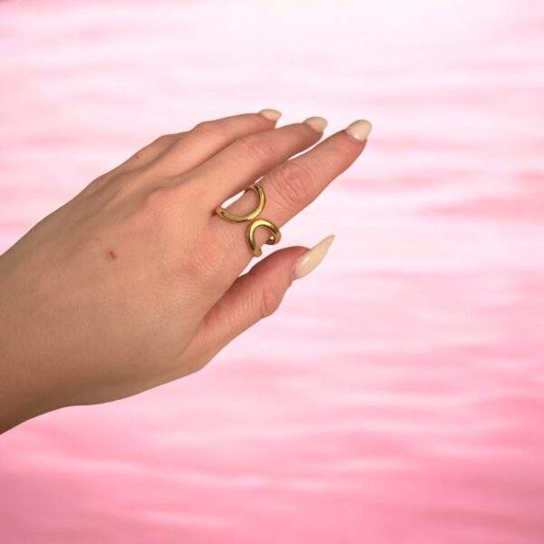 Fluid Aura Ring gold - Edelstahl, verstellbar - Image 2