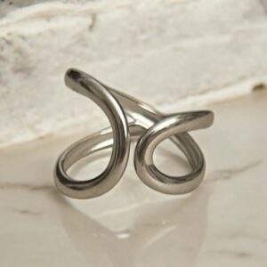 Fluid Aura Ring silber - Edelstahl, verstellbar